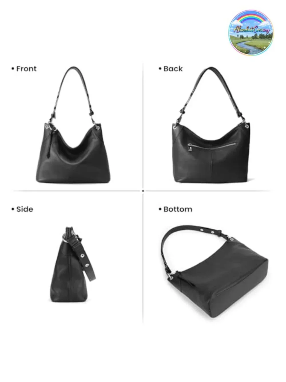 Genuine Leather Hobo Bag Crossbody Purse with Adjustable Strap